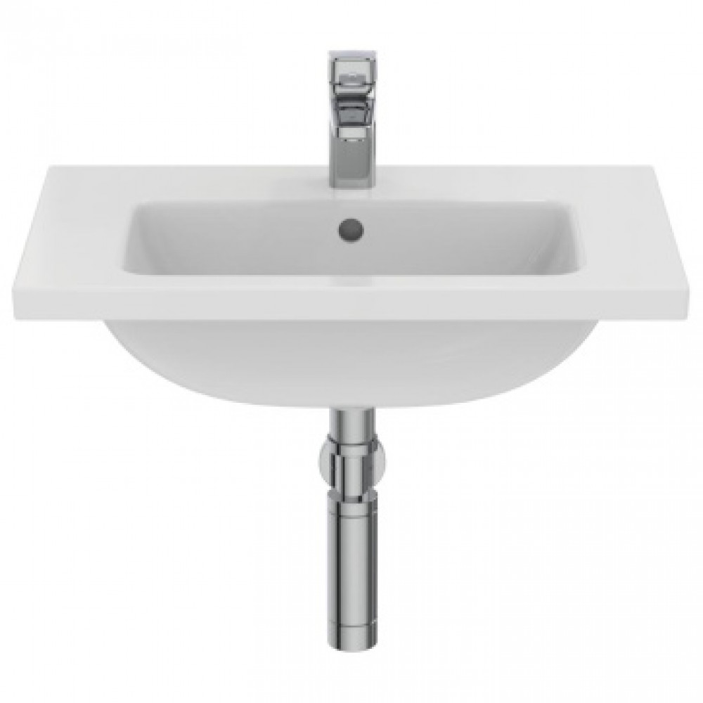 Ideal Standard i.life S Vanity раковина 61x39 см с отверстием под смеситель, с отверстием перелива, без крепежа. Узкая проекция - 38,5 см. Для монтажа