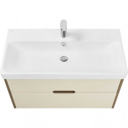 Оливия 90 Тумба Бежевый/Дуб веллингтон БЕЗ УМЫВАЛЬНИКА "Адриана-90")