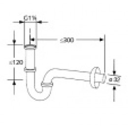 Трубчатый сифон G 1 1/4, арт. 1026505-00