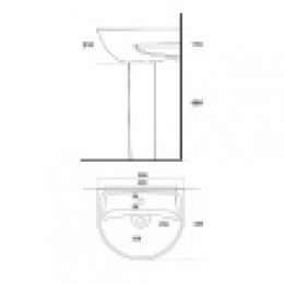 Умывальник "Эталон 55" УП (Белый, ВКС)/20шт(подходит пьедестал самарский, аттика)/20 шт (без крепления)