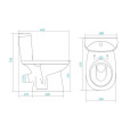 Унитаз-компакт "Анимо" кос (станд, 2-реж., дюро, softclose)
