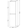 EB2385-E75 TOLBIAC Колонна подвесная, 40 см, 2 реверсивные дверцы, Дуб Давос натуральный меламин