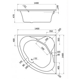 КАРИБЫ ванна акриловая симметричная 140х140 белая