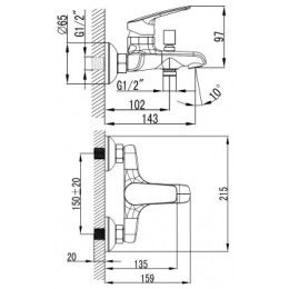 TAVIRA Смеситель для ванны с ручным душем