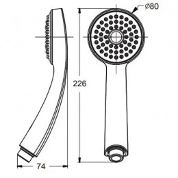 BA183AA Душевая лейка 1-функциональная, 80 ммSEVAJET M1