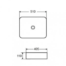 AZ-2178 Раковина накладная. Размер :510*405*110 мм