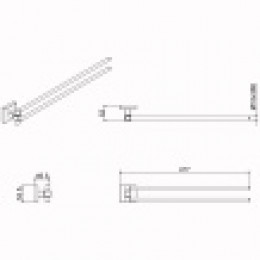 RINA Полотенцедержатель двойной, хром