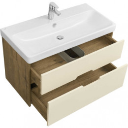Оливия 90 Тумба Бежевый/Дуб веллингтон БЕЗ УМЫВАЛЬНИКА "Адриана-90")