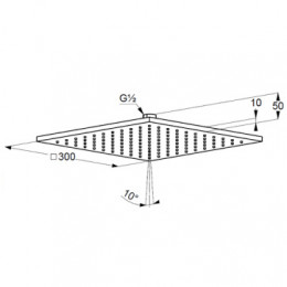 KLUDI A-QA Верхний душ, квадратный, плоский, 300 мм