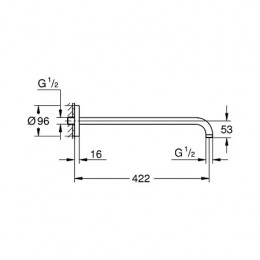 26146000 Rainshower Душевой кронштейн 422 мм, хром