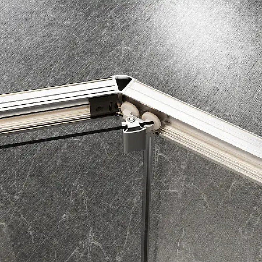 AZ-092K2-100-MGR-CL Душевое ограждение OSAKA DIA-TD-100х100х195-MGR-CL, прозрачное стекло 5 мм, профиль матовый графит, две двери сдвижные