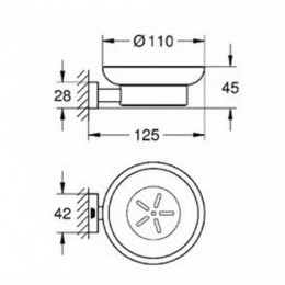 40754001 Essentials Cube Мыльница с держателем, хром