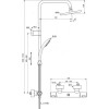 A7546XG CERATHERM T25 Душевая система с телескопической штангой в комплекте с термостатическим смесителем для душа