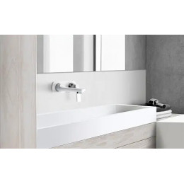 KLUDI BALANCE Однорычажный смеситель для раковины, внешняя монтажная часть, излив 185 мм, белый, арт. 522469175