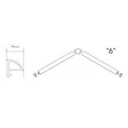 Набор (2 заглушки + 2 угловых соединения) для планки 6
