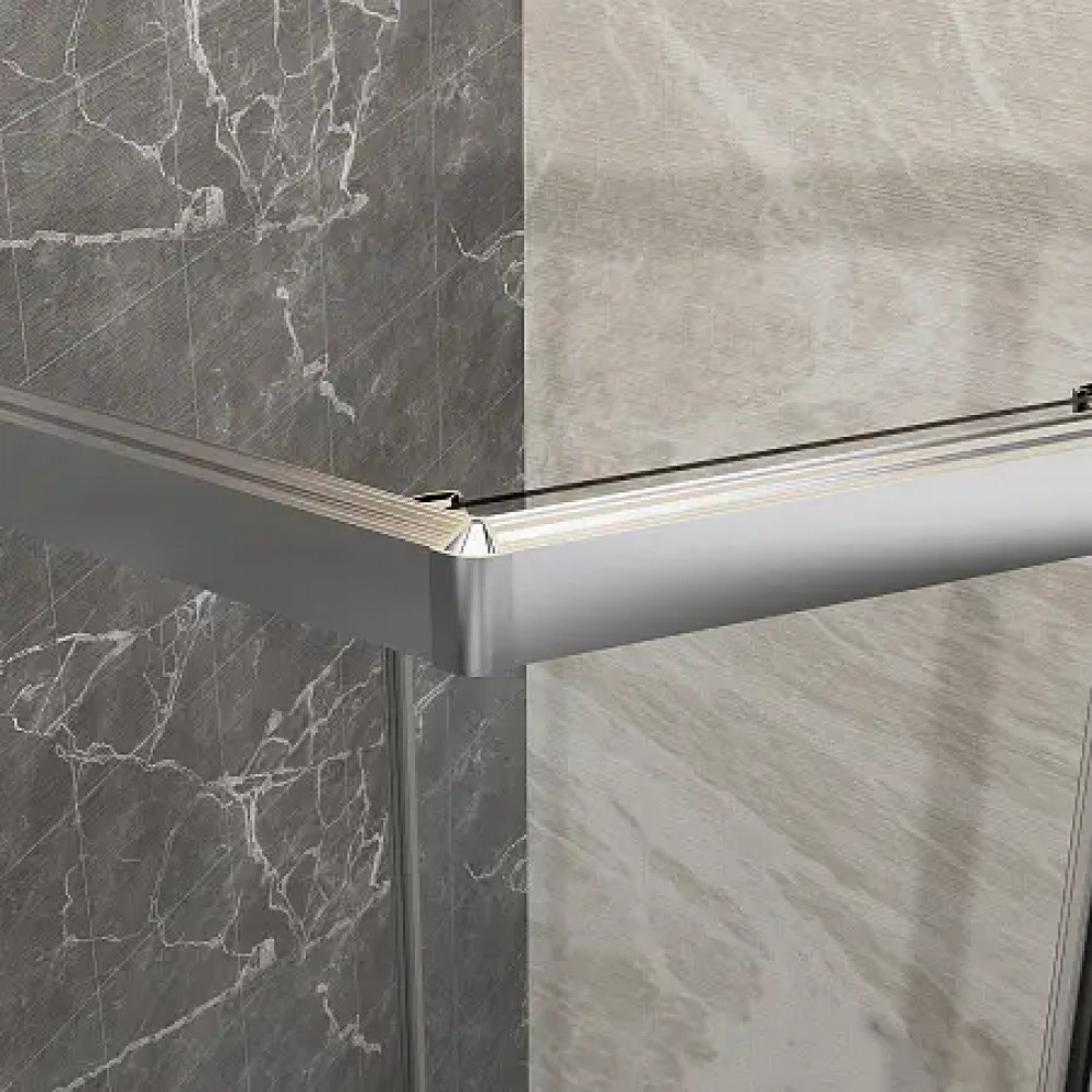 AZ-092K2-100-MGR-CL Душевое ограждение OSAKA DIA-TD-100х100х195-MGR-CL, прозрачное стекло 5 мм, профиль матовый графит, две двери сдвижные