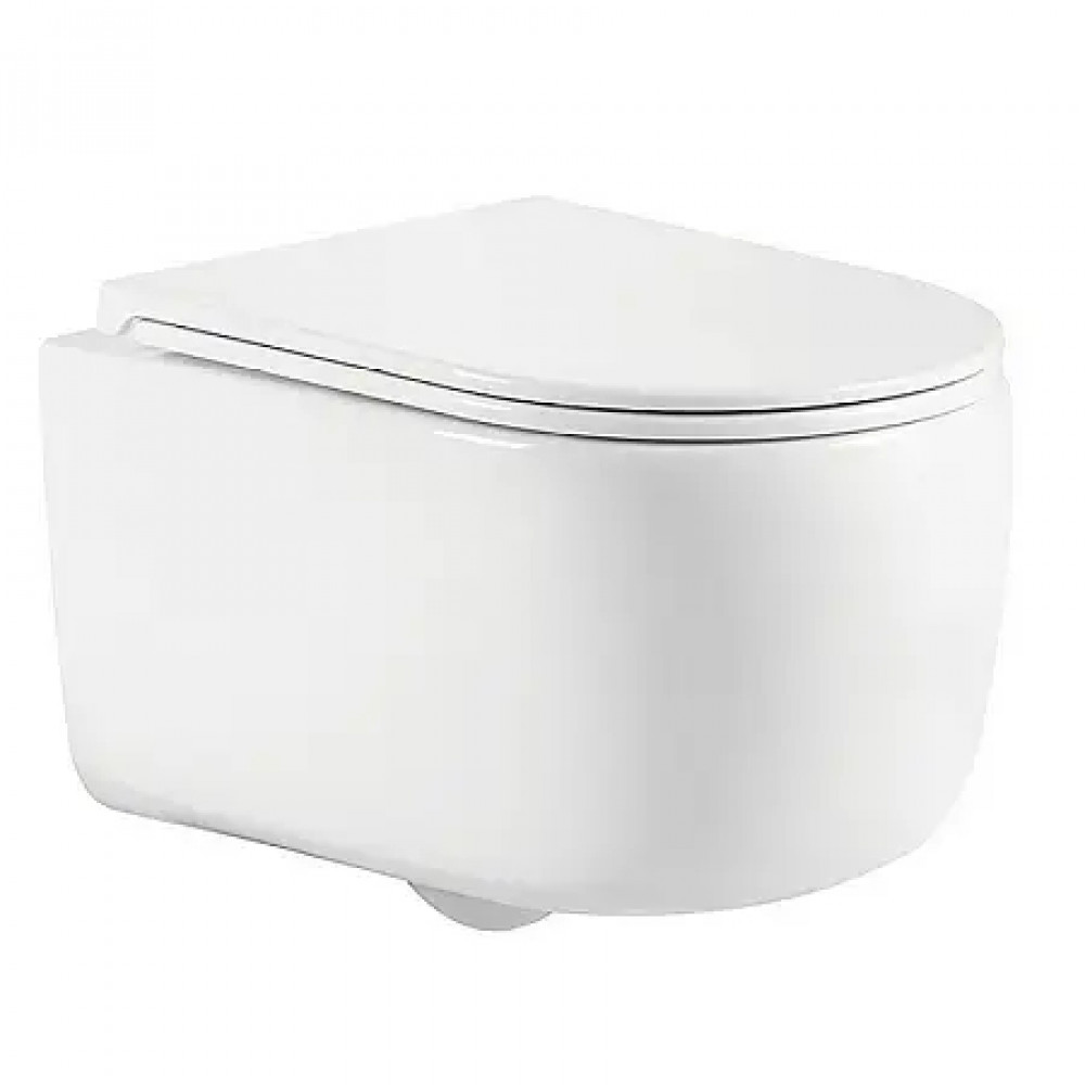 AZ-5102T-WHT NATA Унитаз подвесной с системой смыва Tornado в комплекте с быстросъемным сиденьем микролифт, дюропласт 515*360*350mm