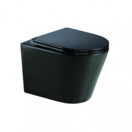 Сет LORANTO Инсталляция + Azario Teramo черный матовый (круглый) подвесной безободковый унитаз с сидением микролифт (2 места)