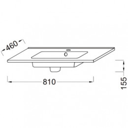 EXTA112-00 OLA Раковина 81*46 см, подходит к мебели TOLBIAC, MADELEINE, белый