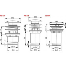 Слив для умывальника ClickClack короткий хром