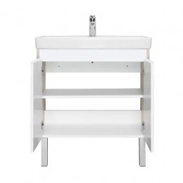 Сканди 80 Тумба Doors Белый/Дуб Верона (БЕЗ УМЫВАЛЬНИКА Адриана-80)