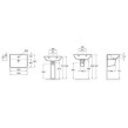 EGC112-00 STRUKTURA Раковина 65x48 с отв. для смесителя, сл.пер., белый