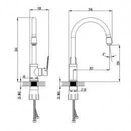 ELVIS Смеситель для кухни, хром