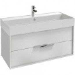 EB1668-J5-J5 VIVIENNE Тумба подвесная для раковины 100 см, корпус белый блестящий, фасад белый блестящий