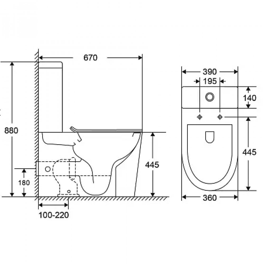 Azario Margo Унитаз напольный ТОРНАДО  с сиденьем микролифт 670*390*850 мм (2 МЕСТА)