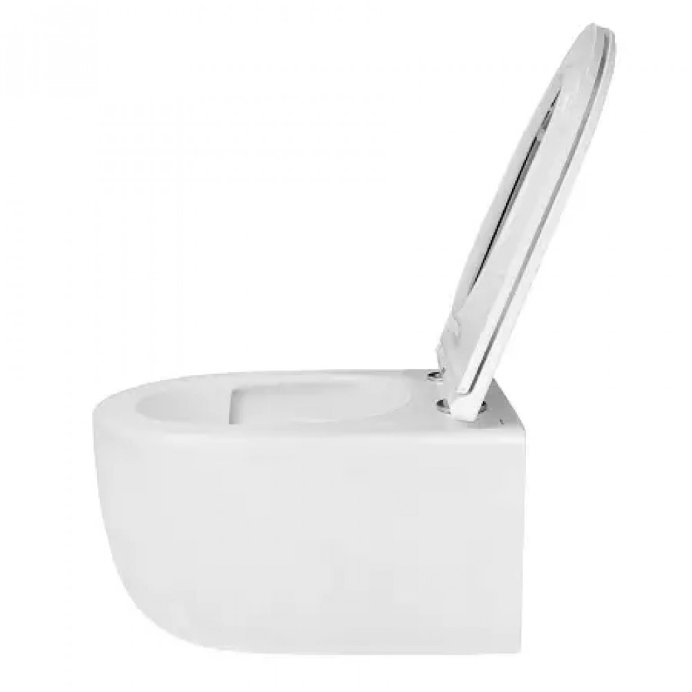 AZ-5102T-WHT NATA Унитаз подвесной с системой смыва Tornado в комплекте с быстросъемным сиденьем микролифт, дюропласт 515*360*350mm