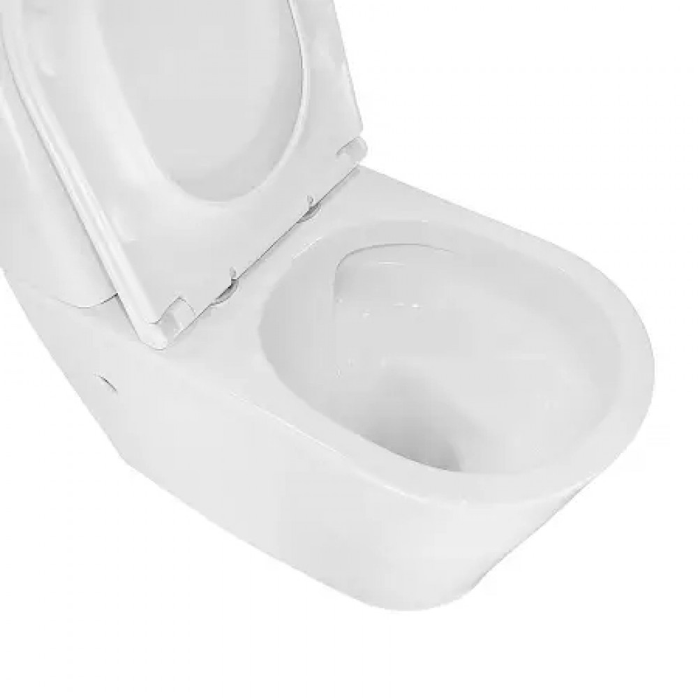 LANDER Унитаз напольный безободковый в комплекте с бачком и сиденьем дюропласт микролифт, смыв ТОРНАДО . Размер 630x350x795 мм (2 места)