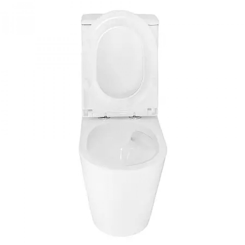 LANDER Унитаз напольный безободковый в комплекте с бачком и сиденьем дюропласт микролифт, смыв ТОРНАДО . Размер 630x350x795 мм (2 места)