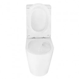 LANDER Унитаз напольный безободковый в комплекте с бачком и сиденьем дюропласт микролифт, смыв ТОРНАДО . Размер 630x350x795 мм (2 места)