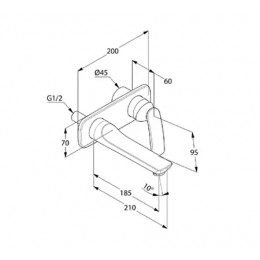 KLUDI BALANCE Однорычажный смеситель для раковины, внешняя монтажная часть, излив 185 мм, белый, арт. 522469175