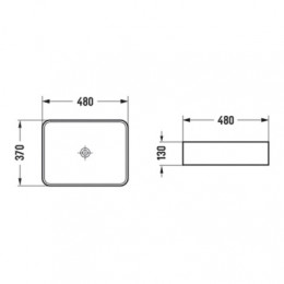 AZ-2074 Раковина накладная. Размер 480*370*130 мм
