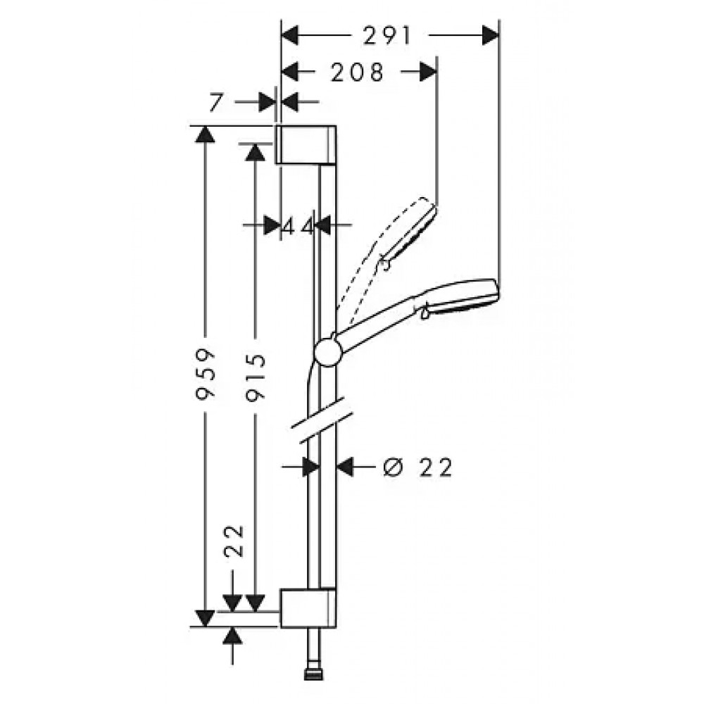 26657400 Душевой набор Crometta 100 Vario Unica Set 0,90 м, ½’