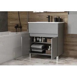 Форест 75 Тумба Туманный серый (БЕЗ УМЫВАЛЬНИКА ЭЛИНА 75)