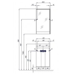 Эмма зеркало-шкаф (Белый/Дуб Навара)