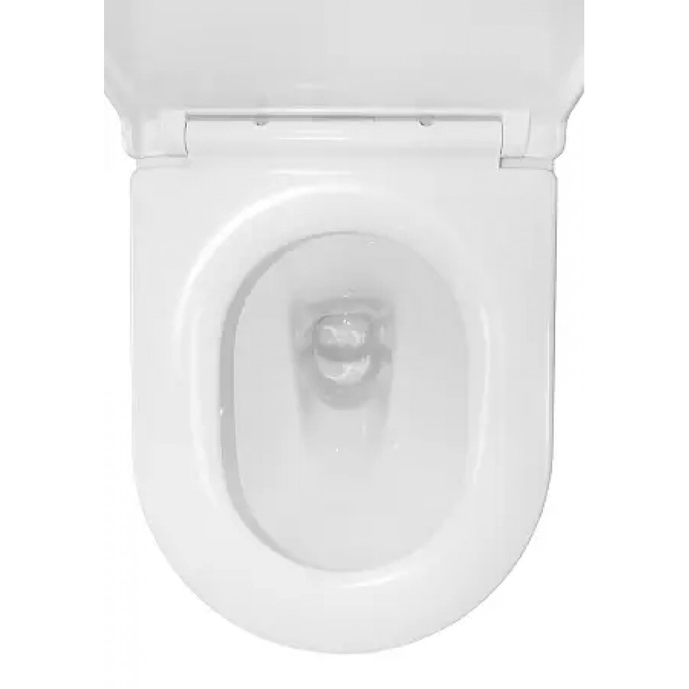 LANDER Унитаз напольный безободковый в комплекте с бачком и сиденьем дюропласт микролифт, смыв ТОРНАДО . Размер 630x350x795 мм (2 места)