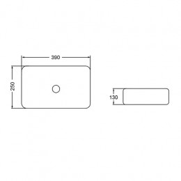 Раковина Azario, накладная, квадратная, белая глянцевая, 390*250*130 мм, AZ-2256