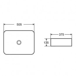 Раковина Azario, накладная, белая глянцевая, 505*375*135 мм, AZ-2282