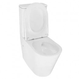 LANDER Унитаз напольный безободковый в комплекте с бачком и сиденьем дюропласт микролифт, смыв ТОРНАДО . Размер 630x350x795 мм (2 места)