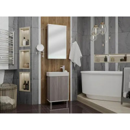 Эмма зеркало-шкаф (Белый/Дуб Навара)