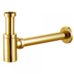 Сифон без выпуска для умывальника G 1 1/4 латунь, цилиндр, ЗОЛОТО блистер. AZARIO