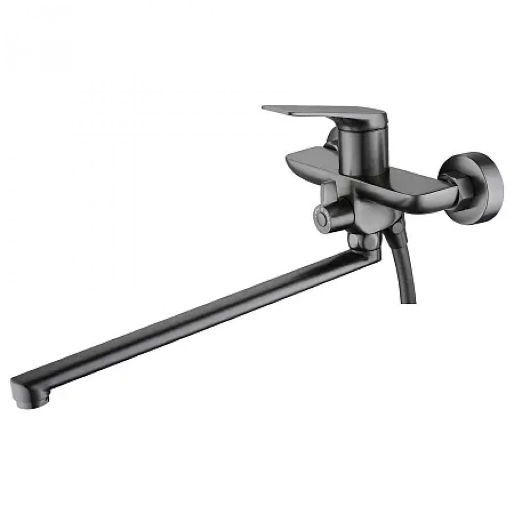 Lursy Смеситель для ванны с ручным душем, длинный излив, серый графит