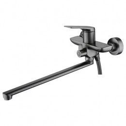 Lursy Смеситель для ванны с ручным душем, длинный излив, серый графит