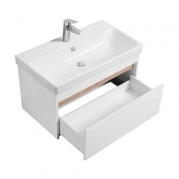 Марти 80 Тумба-умывальник Белый/Дуб Эндгрейн (Умывальник "Адриана-80")