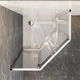 AZ-092K2-100-MGR-CL Душевое ограждение OSAKA DIA-TD-100х100х195-MGR-CL, прозрачное стекло 5 мм, профиль матовый графит, две двери сдвижные