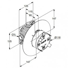 KLUDI FLEXX.BOXX Универсальный встраиваемый блок DN 20, арт. 88011