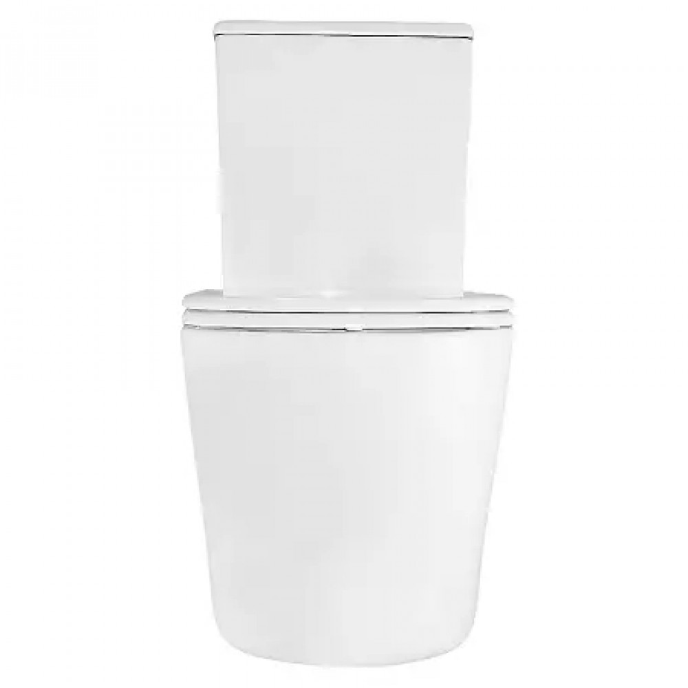 LANDER Унитаз напольный безободковый в комплекте с бачком и сиденьем дюропласт микролифт, смыв ТОРНАДО . Размер 670x415x845 мм (2 места)